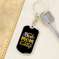 Best Mom Not Easy Keychain Stainless Steel or 18k Gold Dog Tag Keyring-Express Your Love Gifts