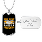 Best Mom Of Firefighter Gift Stainless Steel or 18k Gold Dog Tag 24" Chain-Express Your Love Gifts