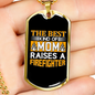 Best Mom Of Firefighter Gift Stainless Steel or 18k Gold Dog Tag 24" Chain-Express Your Love Gifts