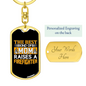 Best Mom Of Firefighter Keychain Stainless Steel or 18k Gold Dog Tag Keyring-Express Your Love Gifts