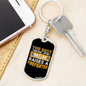 Best Mom Of Firefighter Keychain Stainless Steel or 18k Gold Dog Tag Keyring-Express Your Love Gifts