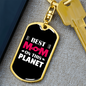 Best Mom on This Planet Keychain Stainless Steel or 18k Gold Dog Tag Keyring-Express Your Love Gifts
