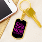 Best Mom Purple Keychain Stainless Steel or 18k Gold Dog Tag Keyring-Express Your Love Gifts