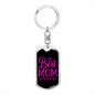 Best Mom Purple Keychain Stainless Steel or 18k Gold Dog Tag Keyring-Express Your Love Gifts