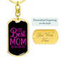 Best Mom Purple Keychain Stainless Steel or 18k Gold Dog Tag Keyring-Express Your Love Gifts
