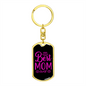 Best Mom Purple Keychain Stainless Steel or 18k Gold Dog Tag Keyring-Express Your Love Gifts