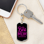 Best Mom Purple Keychain Stainless Steel or 18k Gold Dog Tag Keyring-Express Your Love Gifts