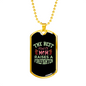 Best Mom Raises Firefighter Gift Stainless Steel or 18k Gold Dog Tag 24" Chain-Express Your Love Gifts