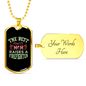 Best Mom Raises Firefighter Gift Stainless Steel or 18k Gold Dog Tag 24" Chain-Express Your Love Gifts