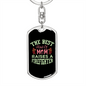 Best Mom Raises Firefighter Keychain Stainless Steel or 18k Gold Dog Tag Keyring-Express Your Love Gifts