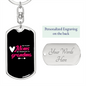 Best Moms Get Promoted Keychain Stainless Steel or 18k Gold Dog Tag Keyring-Express Your Love Gifts