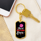 Best Mother Ever Flower Mom Keychain Stainless Steel or 18k Gold Dog Tag Keyring-Express Your Love Gifts