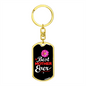 Best Mother Ever Flower Mom Keychain Stainless Steel or 18k Gold Dog Tag Keyring-Express Your Love Gifts