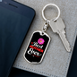 Best Mother Ever Flower Mom Keychain Stainless Steel or 18k Gold Dog Tag Keyring-Express Your Love Gifts