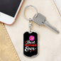Best Mother Ever Flower Mom Keychain Stainless Steel or 18k Gold Dog Tag Keyring-Express Your Love Gifts
