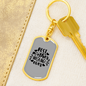 Best Mother-in Law Ever Mom Keychain Stainless Steel or 18k Gold Dog Tag Keyring-Express Your Love Gifts