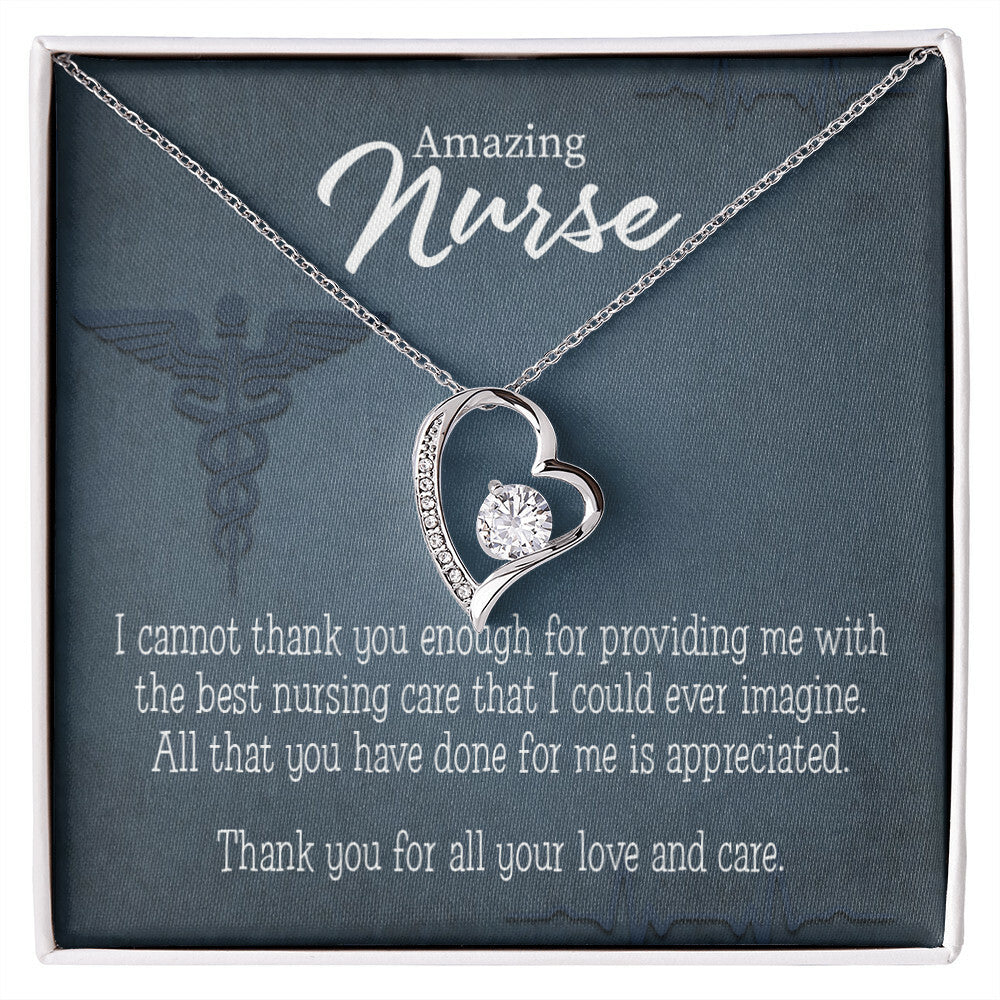 Best Nursing Care Healthcare Medical Worker Nurse Appreciation Gift Forever Necklace w Message Card-Express Your Love Gifts