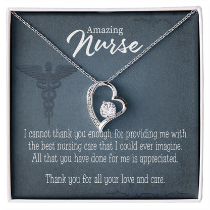 Best Nursing Care Healthcare Medical Worker Nurse Appreciation Gift Forever Necklace w Message Card-Express Your Love Gifts