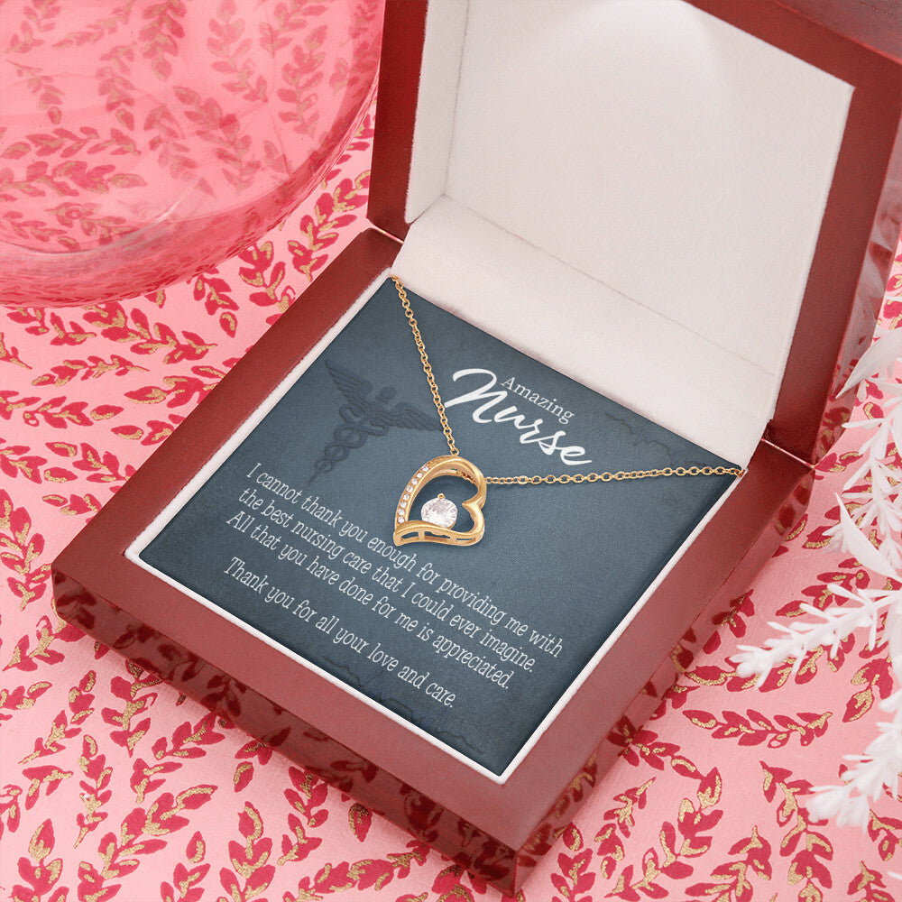 Best Nursing Care Healthcare Medical Worker Nurse Appreciation Gift Forever Necklace w Message Card-Express Your Love Gifts