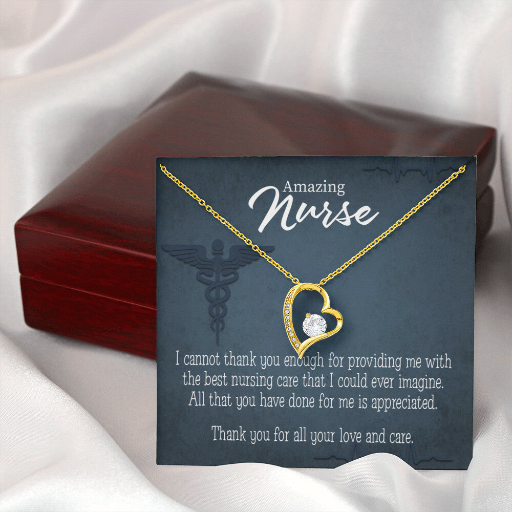 Best Nursing Care Healthcare Medical Worker Nurse Appreciation Gift Forever Necklace w Message Card-Express Your Love Gifts