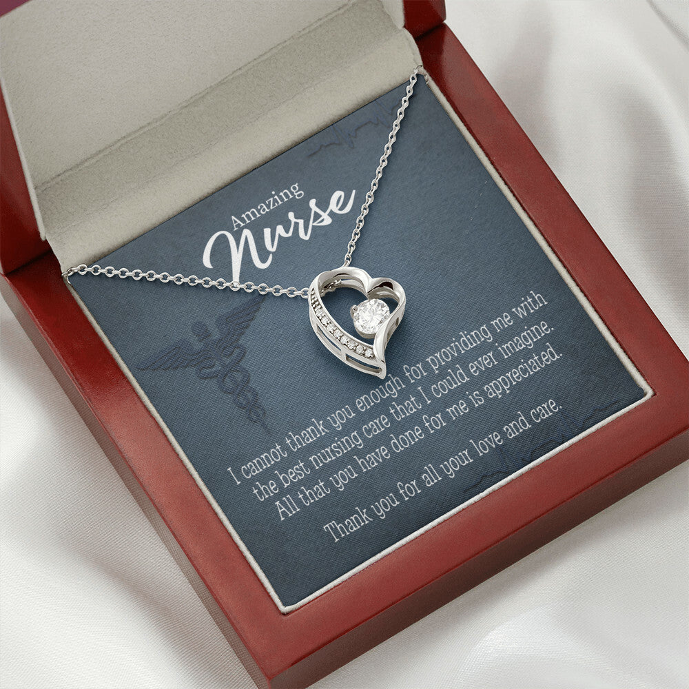 Best Nursing Care Healthcare Medical Worker Nurse Appreciation Gift Forever Necklace w Message Card-Express Your Love Gifts