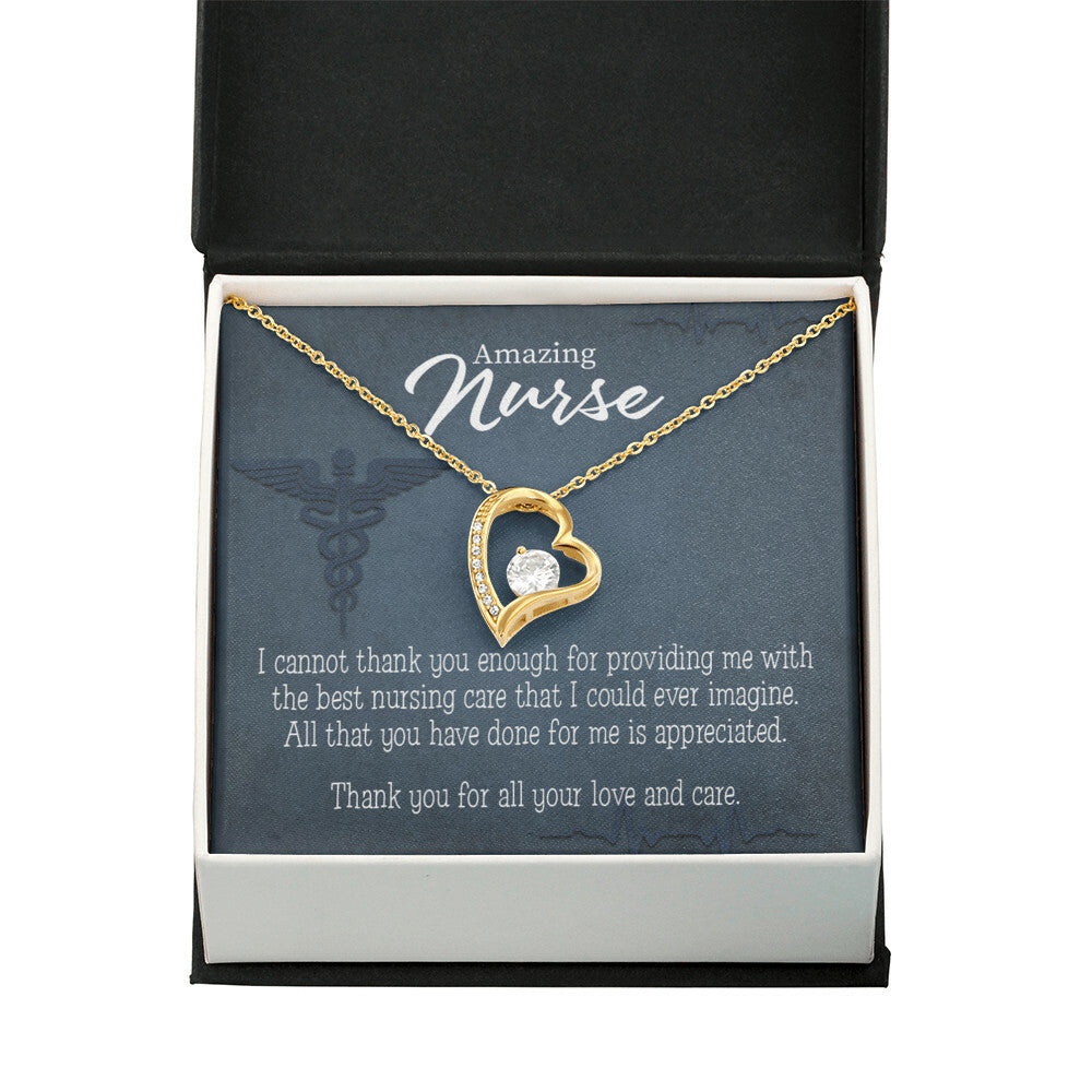 Best Nursing Care Healthcare Medical Worker Nurse Appreciation Gift Forever Necklace w Message Card-Express Your Love Gifts