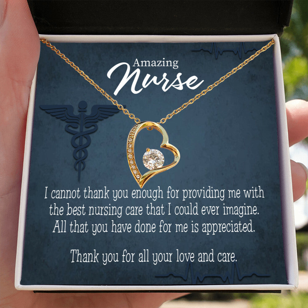 Best Nursing Care Healthcare Medical Worker Nurse Appreciation Gift Forever Necklace w Message Card-Express Your Love Gifts