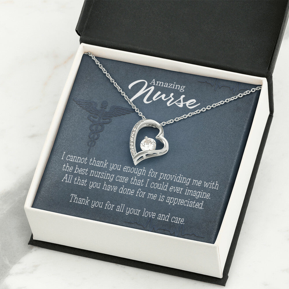 Best Nursing Care Healthcare Medical Worker Nurse Appreciation Gift Forever Necklace w Message Card-Express Your Love Gifts
