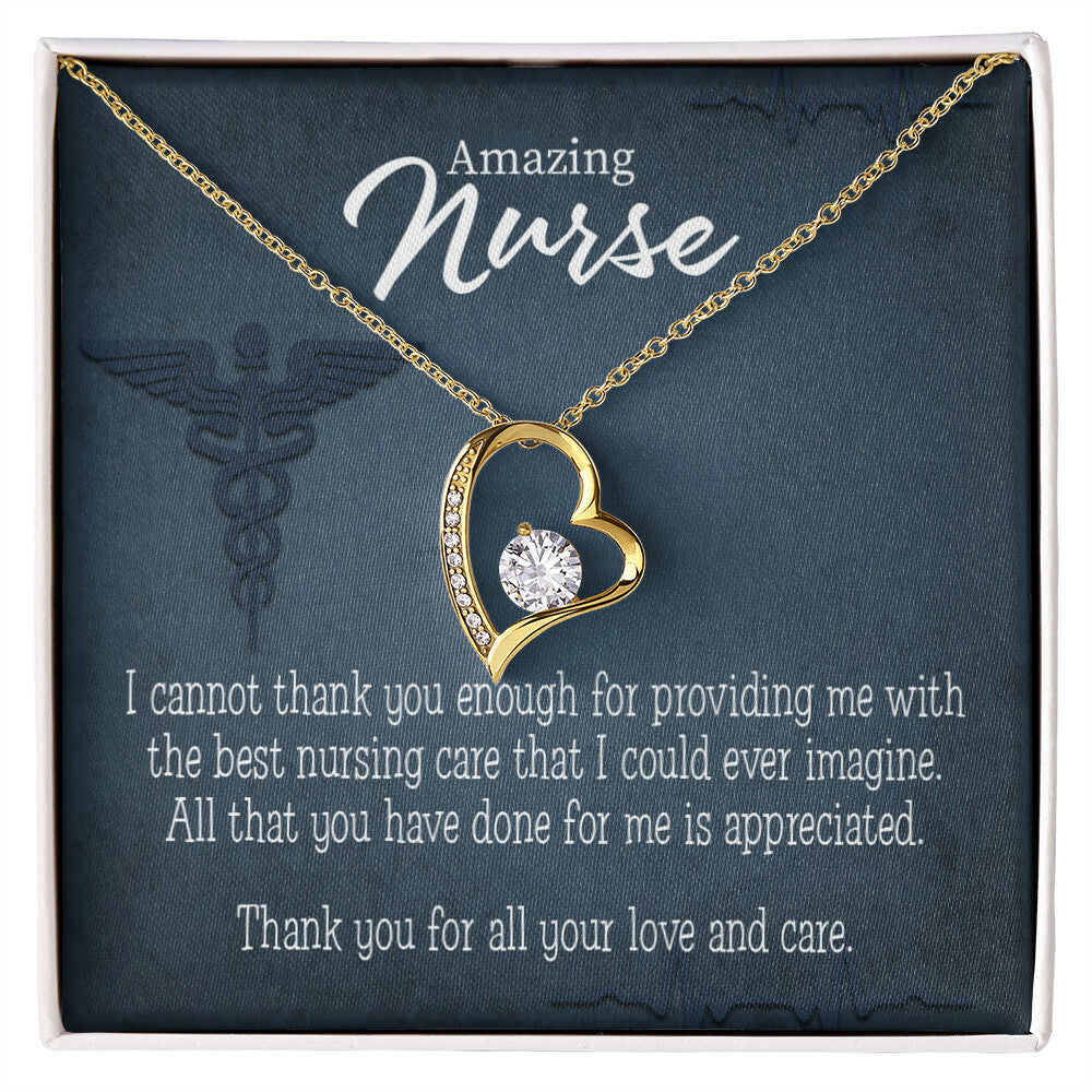 Best Nursing Care Healthcare Medical Worker Nurse Appreciation Gift Forever Necklace w Message Card-Express Your Love Gifts