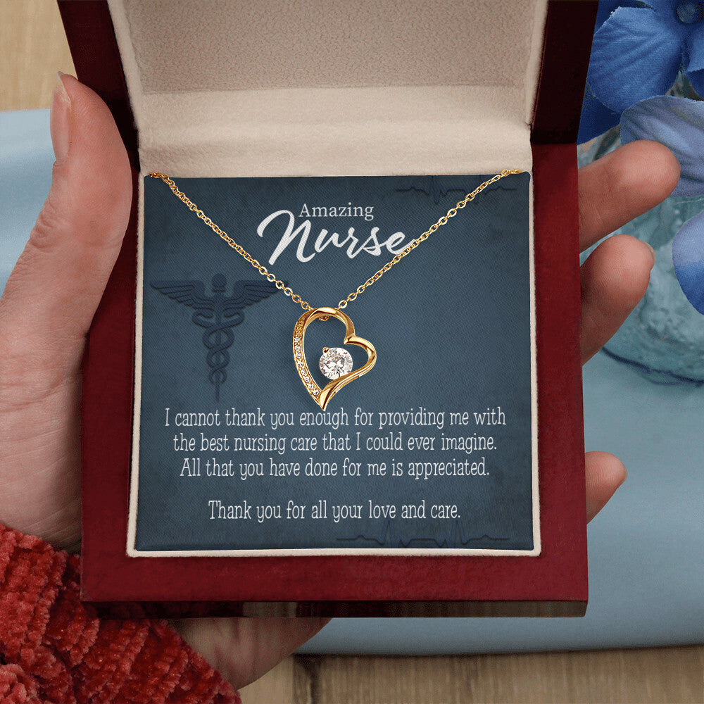 Best Nursing Care Healthcare Medical Worker Nurse Appreciation Gift Forever Necklace w Message Card-Express Your Love Gifts