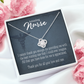 Best Nursing Care Healthcare Medical Worker Nurse Appreciation Gift Infinity Knot Necklace Message Card-Express Your Love Gifts