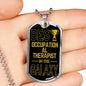 Best Occupational Therapist In The Galaxy Necklace Stainless Steel or 18k Gold Dog Tag w 24"-Express Your Love Gifts