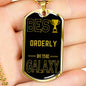 Best Orderly In The Galaxy Necklace Stainless Steel or 18k Gold Dog Tag w 24"-Express Your Love Gifts