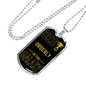 Best Orderly In The Galaxy Necklace Stainless Steel or 18k Gold Dog Tag w 24"-Express Your Love Gifts