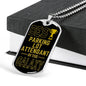 Best Parking Lot Attendant In The Galaxy Necklace Stainless Steel or 18k Gold Dog Tag w 24"-Express Your Love Gifts