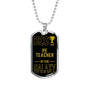 Best PE Teacher In The Galaxy Necklace Stainless Steel or 18k Gold Dog Tag w 24"-Express Your Love Gifts