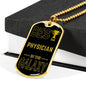 Best Physician In The Galaxy Necklace Stainless Steel or 18k Gold Dog Tag w 24"-Express Your Love Gifts