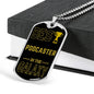 Best Podcaster In The Galaxy Necklace Stainless Steel or 18k Gold Dog Tag w 24"-Express Your Love Gifts