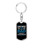 Best Police Dad Keychain Stainless Steel or 18k Gold Dog Tag Keyring-Express Your Love Gifts