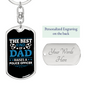 Best Police Dad Keychain Stainless Steel or 18k Gold Dog Tag Keyring-Express Your Love Gifts