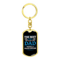 Best Police Dad Keychain Stainless Steel or 18k Gold Dog Tag Keyring-Express Your Love Gifts