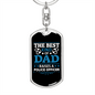 Best Police Dad Keychain Stainless Steel or 18k Gold Dog Tag Keyring-Express Your Love Gifts