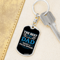 Best Police Dad Keychain Stainless Steel or 18k Gold Dog Tag Keyring-Express Your Love Gifts