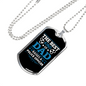 Best Police Dad Necklace Stainless Steel or 18k Gold Dog Tag 24"-Express Your Love Gifts