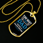 Best Police Dad Necklace Stainless Steel or 18k Gold Dog Tag 24"-Express Your Love Gifts
