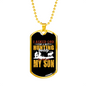 Best Son Hunting Necklace Stainless Steel or 18k Gold Dog Tag 24" Chain-Express Your Love Gifts