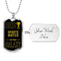 Best Sports Writer In The Galaxy Necklace Stainless Steel or 18k Gold Dog Tag w 24"-Express Your Love Gifts