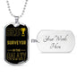 Best Surveyor In The Galaxy Necklace Stainless Steel or 18k Gold Dog Tag w 24"-Express Your Love Gifts