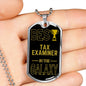 Best Tax Examiner In The Galaxy Necklace Stainless Steel or 18k Gold Dog Tag w 24"-Express Your Love Gifts