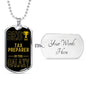 Best Tax Preparer In The Galaxy Necklace Stainless Steel or 18k Gold Dog Tag w 24"-Express Your Love Gifts